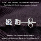 Luxuriant Diamond Duo: Labor Diamant Ring & Ohrringe in rhodiniertem Silber