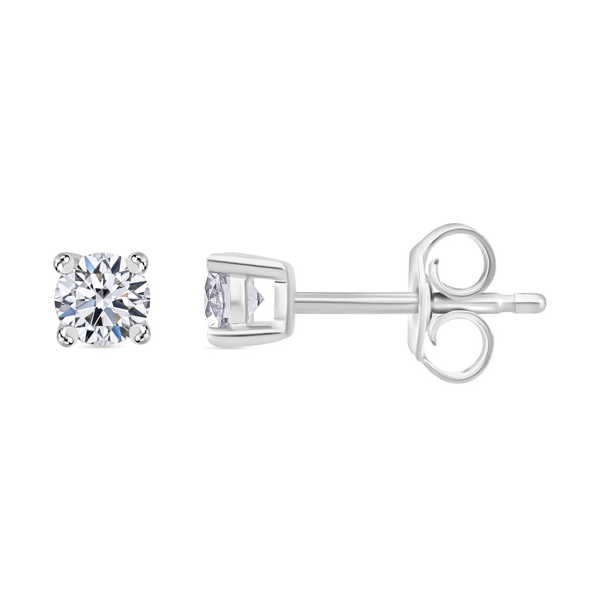 Luxuriant Diamond Duo: Labor Diamant Ring & Ohrringe in rhodiniertem Silber