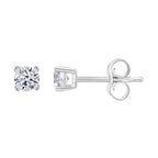 Luxuriant Diamond Duo: Labor Diamant Ring & Ohrringe in rhodiniertem Silber