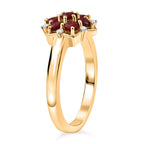 D'Joy AA mexikanischer Kirschfeuer-Opal und Moissanit Ring und Anhänger mit 50cm Kette