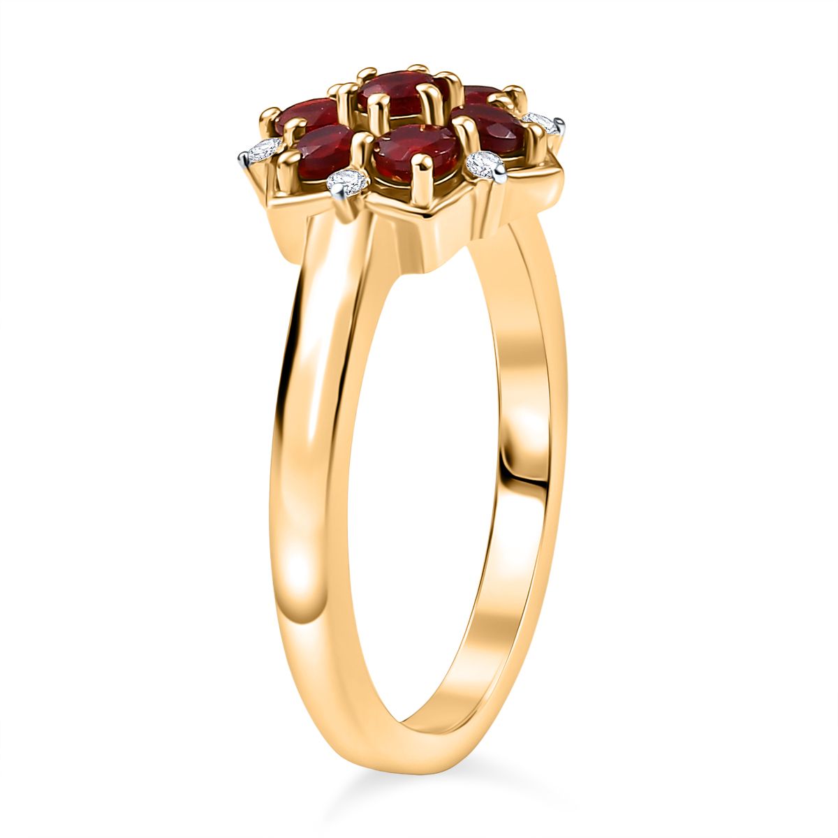 D'Joy AA mexikanischer Kirschfeuer-Opal und Moissanit Ring und Anhänger mit 50cm Kette