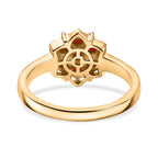 D'Joy AA mexikanischer Kirschfeuer-Opal und Moissanit Ring und Anhänger mit 50cm Kette