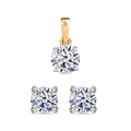 LUXURIANT DIAMOND- SGL zertifizierter VS-EF Labor Diamant Anhänger und Ohrringe in 375 Gelbgold