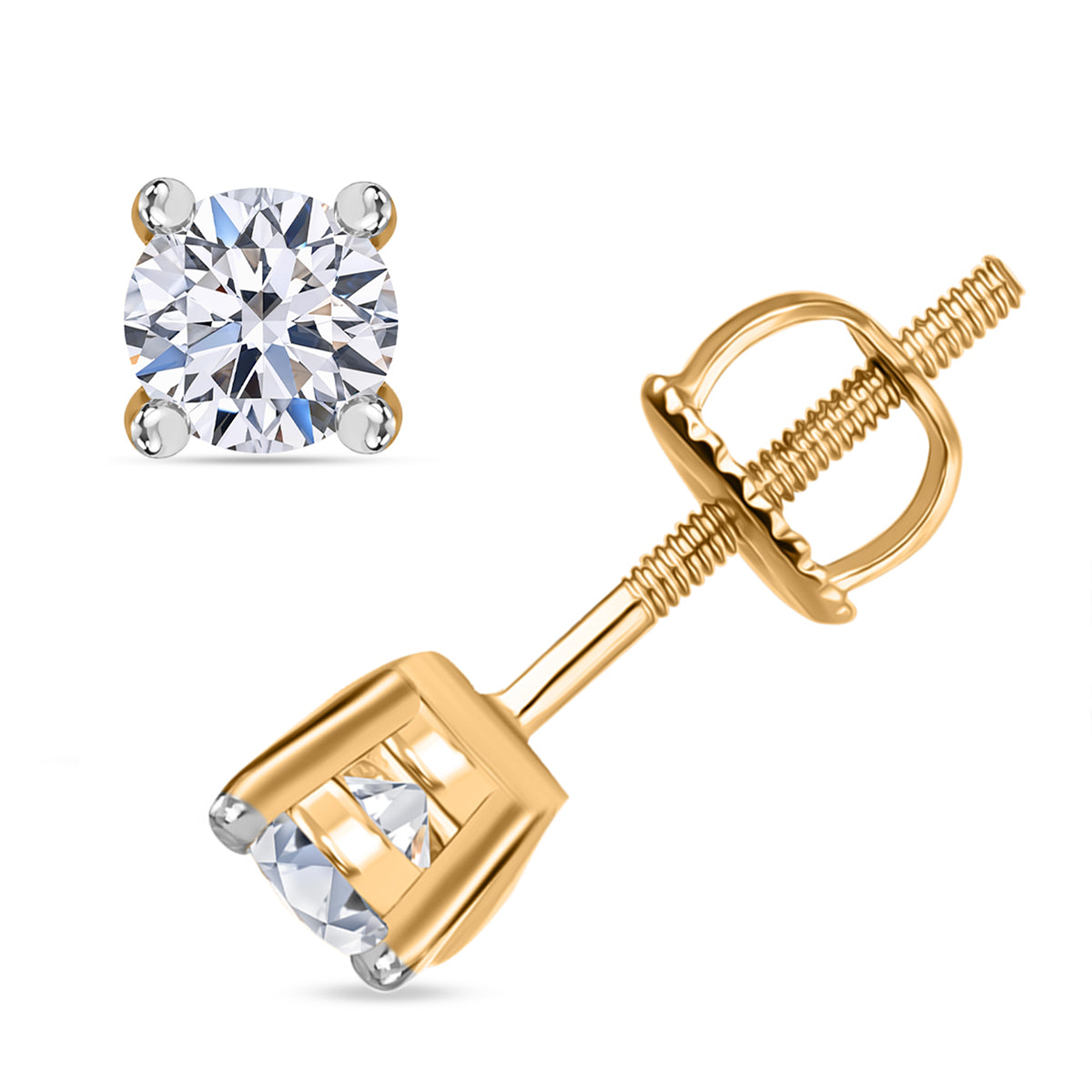 LUXURIANT DIAMOND- SGL zertifizierter VS-EF Labor Diamant Anhänger und Ohrringe in 375 Gelbgold