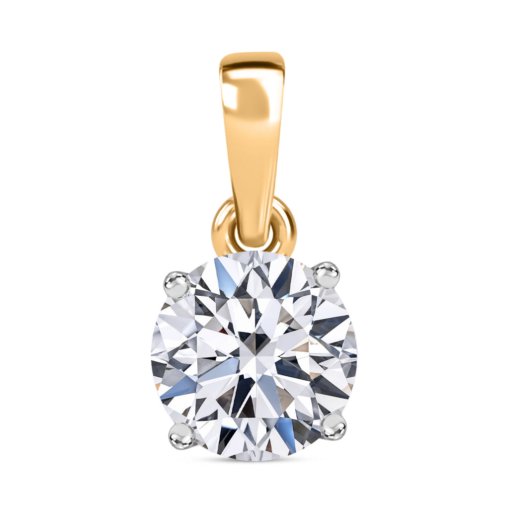 LUXURIANT DIAMOND- SGL zertifizierter VS-EF Labor Diamant Anhänger und Ohrringe in 375 Gelbgold