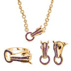 GP Trionfo Kollektion- Schwarzes Spinell, Rhodolith Granat und blaues Saphir Schmuckset