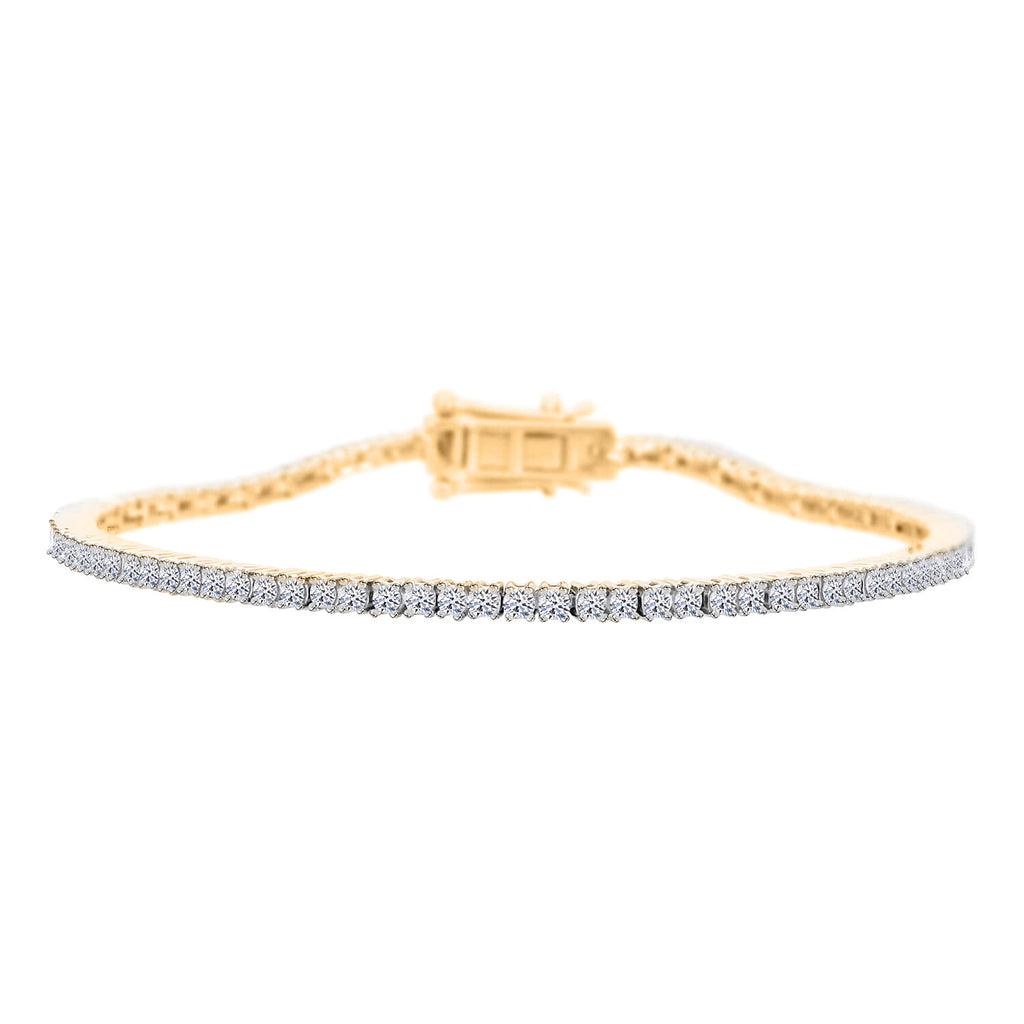 LUXURIANT DIAMOND- Labor Diamant 19cm Armband (VS) und Ring (SI) in 585 Gelbgold
