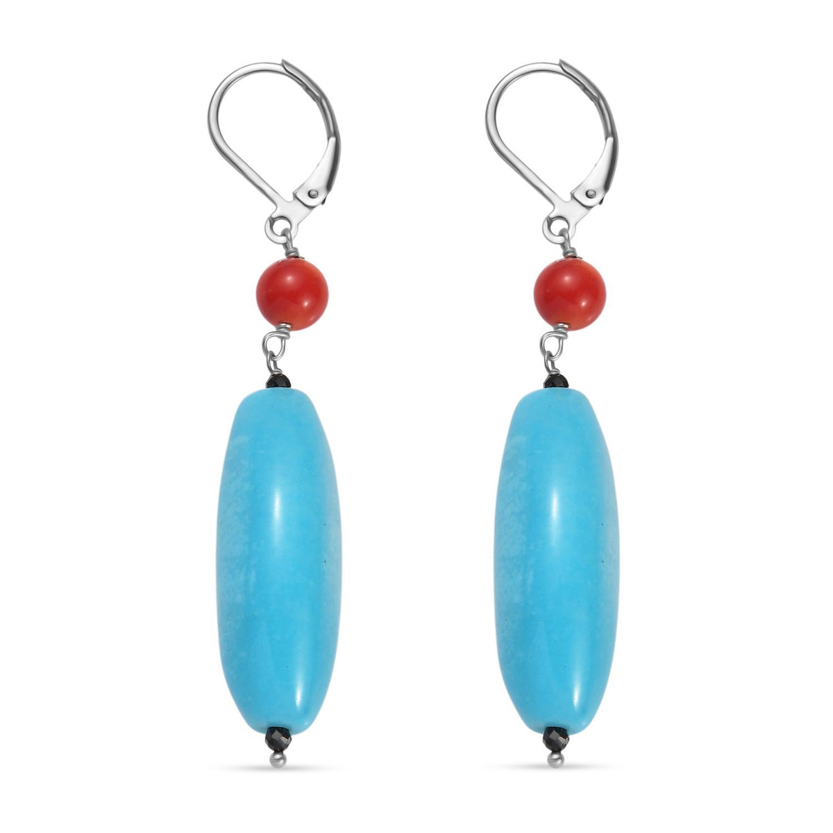 Gefärbtes blaues Magnesit und Koralle Schmuckset