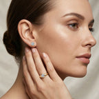 Premium-Schmuckset: IGI zertifizierte VS-GH Labor-Diamant-Ohrstecker & Ring 585 Gelbgold