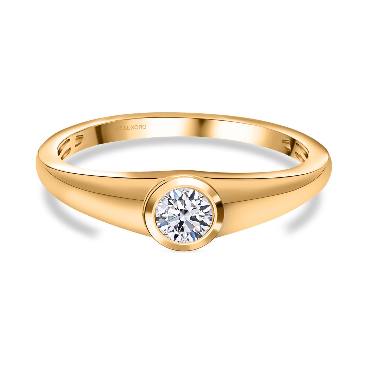 Premium-Schmuckset: IGI zertifizierte VS-GH Labor-Diamant-Ohrstecker & Ring 585 Gelbgold