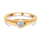 Premium-Schmuckset: IGI zertifizierte VS-GH Labor-Diamant-Ohrstecker & Ring 585 Gelbgold