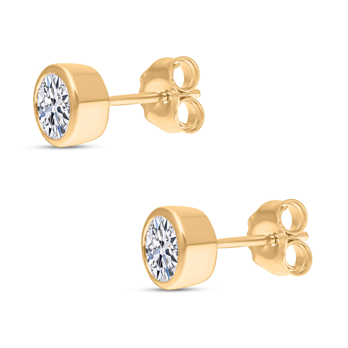 Premium-Schmuckset: IGI zertifizierte VS-GH Labor-Diamant-Ohrstecker & Ring 585 Gelbgold
