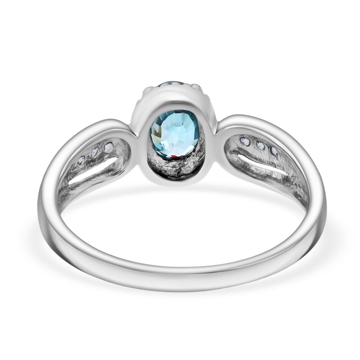 D’Joy blauer und weißer Zirkon Ring und Anhänger
