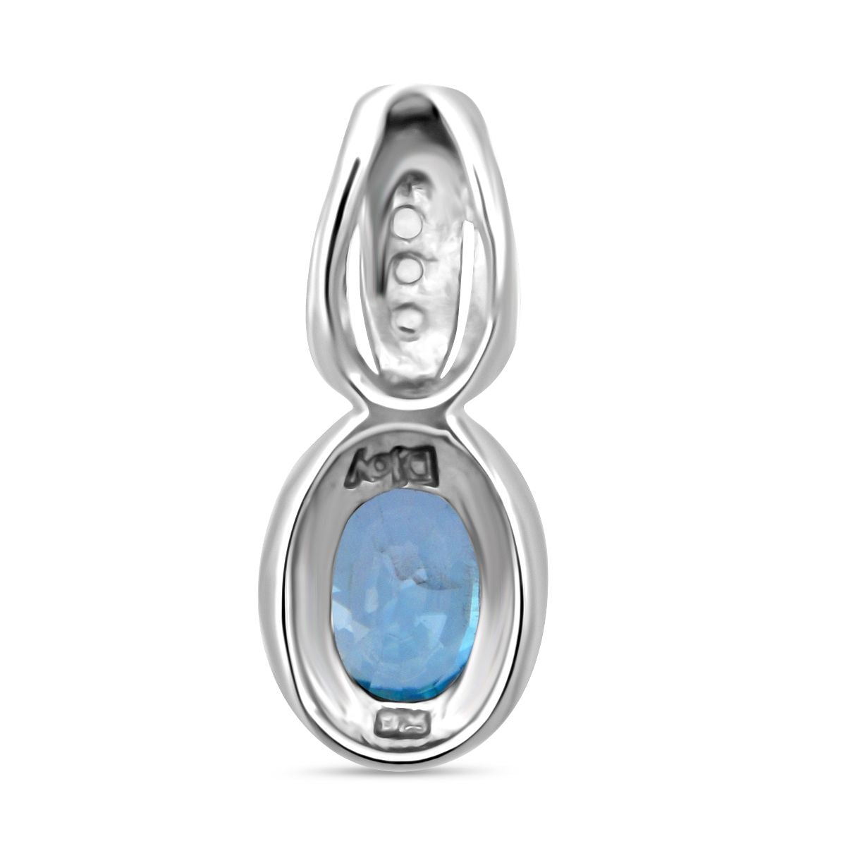 D’Joy blauer und weißer Zirkon Ring und Anhänger