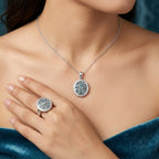 D'Joy Alexandrit und Diamant Ring und Anhänger mit 50 Kette