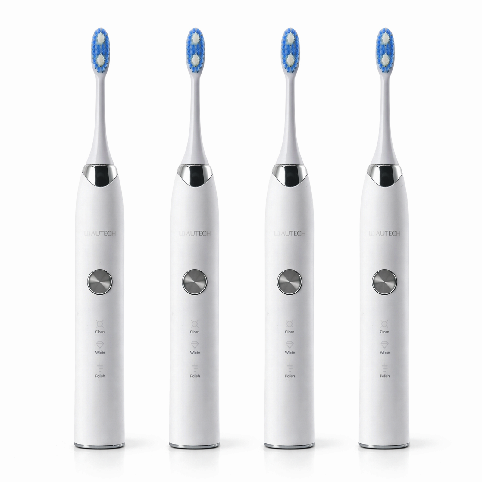 BEAUTECH 4er-Set Elektronische Schallzahnbürste mit 2 Bürstenköpfen, Wasserdicht IPX7, USB-Kabel, 5 Modi