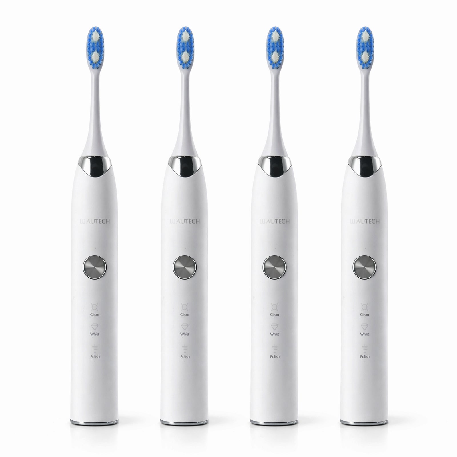 BEAUTECH 4er-Set Elektronische Schallzahnbürste mit 2 Bürstenköpfen, Wasserdicht IPX7, USB-Kabel, 5 Modi