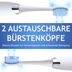 BEAUTECH 4er-Set Elektronische Schallzahnbürste mit 2 Bürstenköpfen, Wasserdicht IPX7, USB-Kabel, 5 Modi
