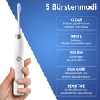 BEAUTECH 4er-Set Elektronische Schallzahnbürste mit 2 Bürstenköpfen, Wasserdicht IPX7, USB-Kabel, 5 Modi