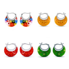 4er-Set Huggie-Ohrringe im Murano-Stil
