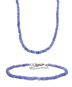 Tansanit 45cm Halskette und 19cm Armband