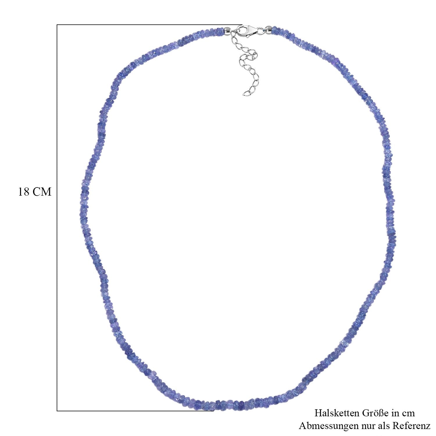Tansanit 45cm Halskette und 19cm Armband