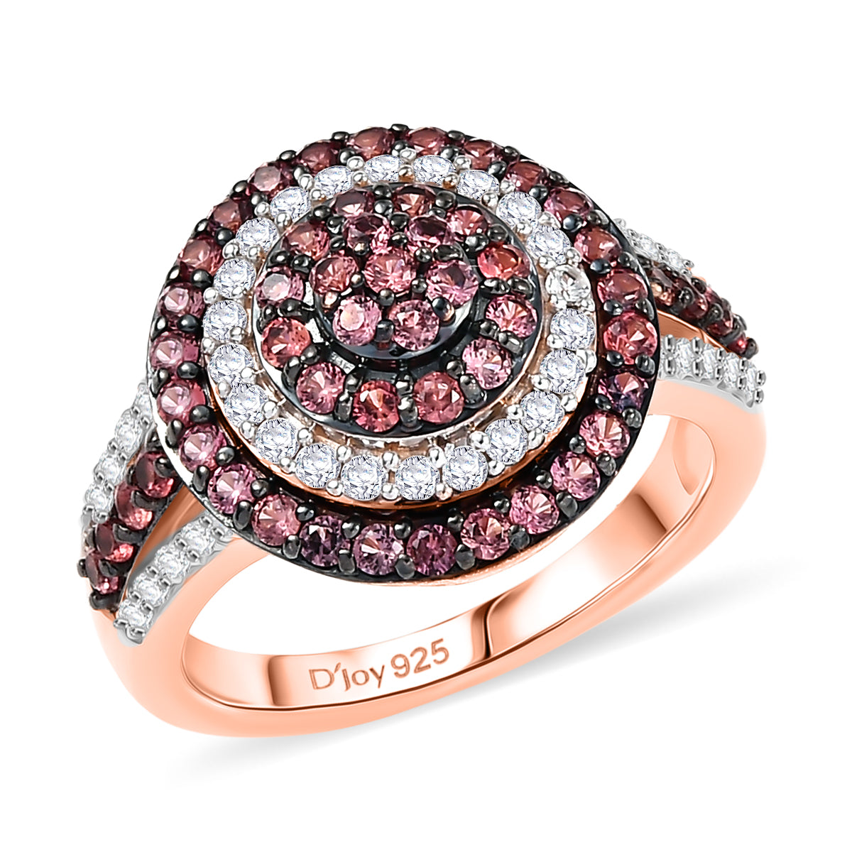 D'Joy AA Padparadscha Saphir und Zirkon Schmuckset