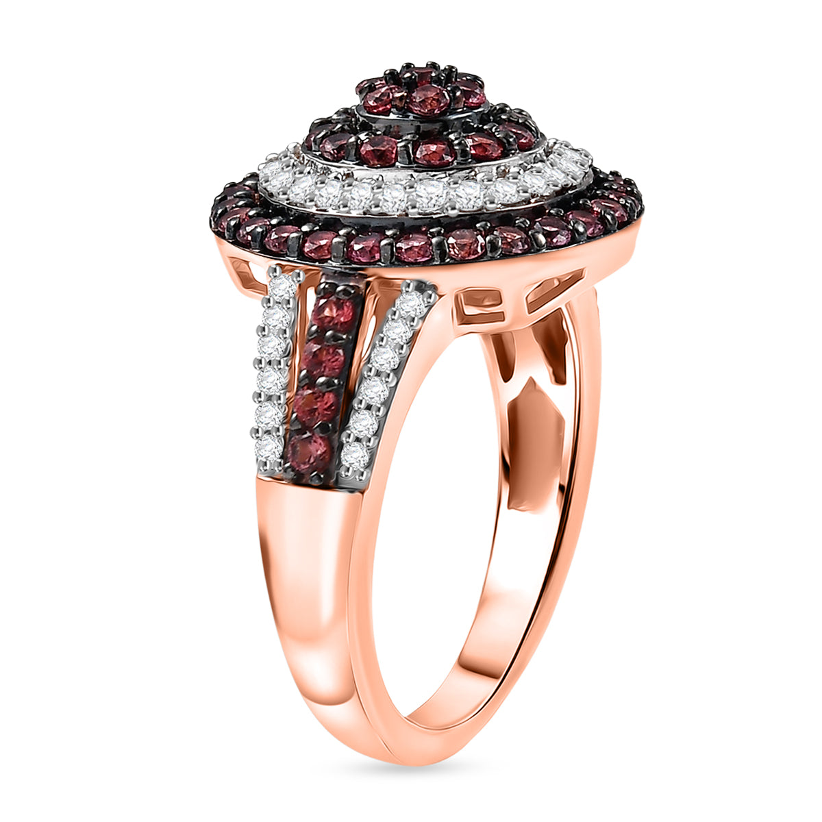 D'Joy AA Padparadscha Saphir und Zirkon Schmuckset