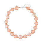 Rosa Glas-Perlen 53,25cm Halskette und flexibles Armband im Murano-Stil
