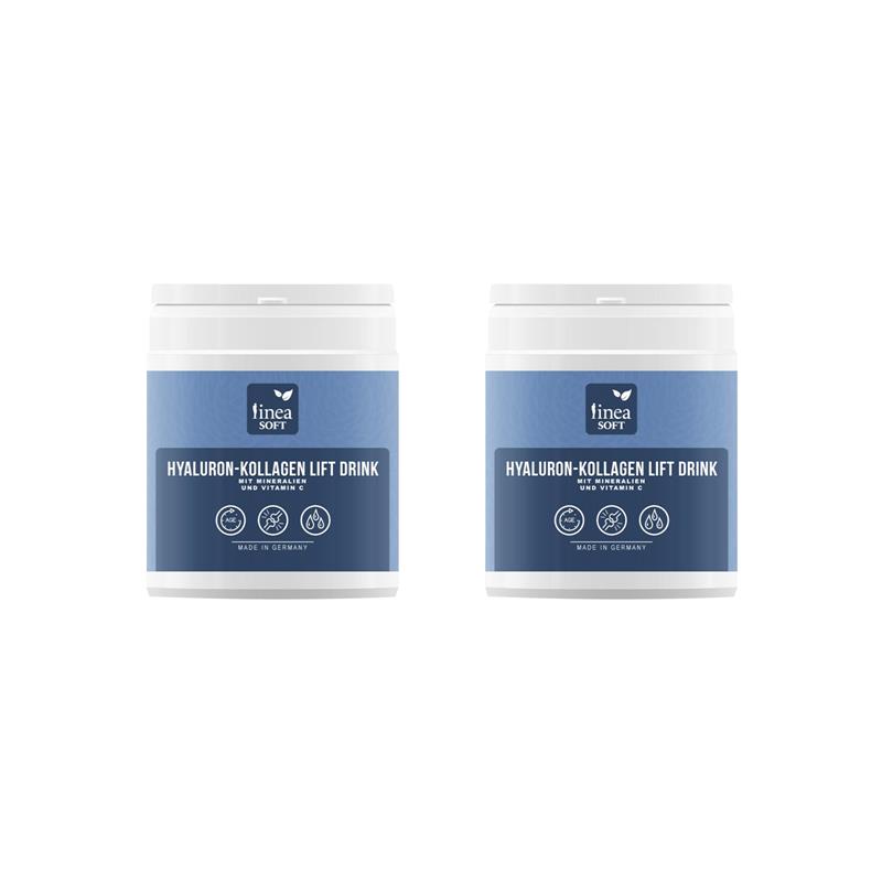 Linea Soft 2er-Set Hyaluron und Collagen Anti-Aging Lift Drink 300 gr - 30 Tage Kur