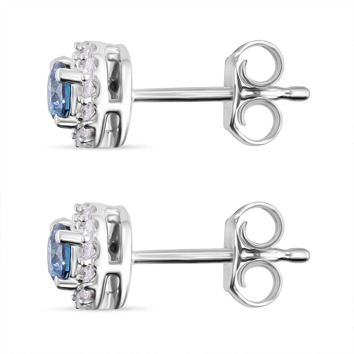 Schmuck-Duo: LUXURIANT DIAMOND blaues und weißes Labor Diamant-Schmuckset