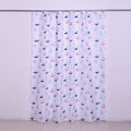 Duschvorhang mit 12 Haken und Wal-Muster, 180x180 cm, Weiß