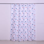 Duschvorhang mit 12 Haken und Wal-Muster, 180x180 cm, Weiß