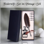 Federstift Geschenkbox, schwarz feder