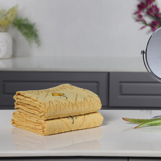 2er-Set Badetuch mit Stickerei, Beige