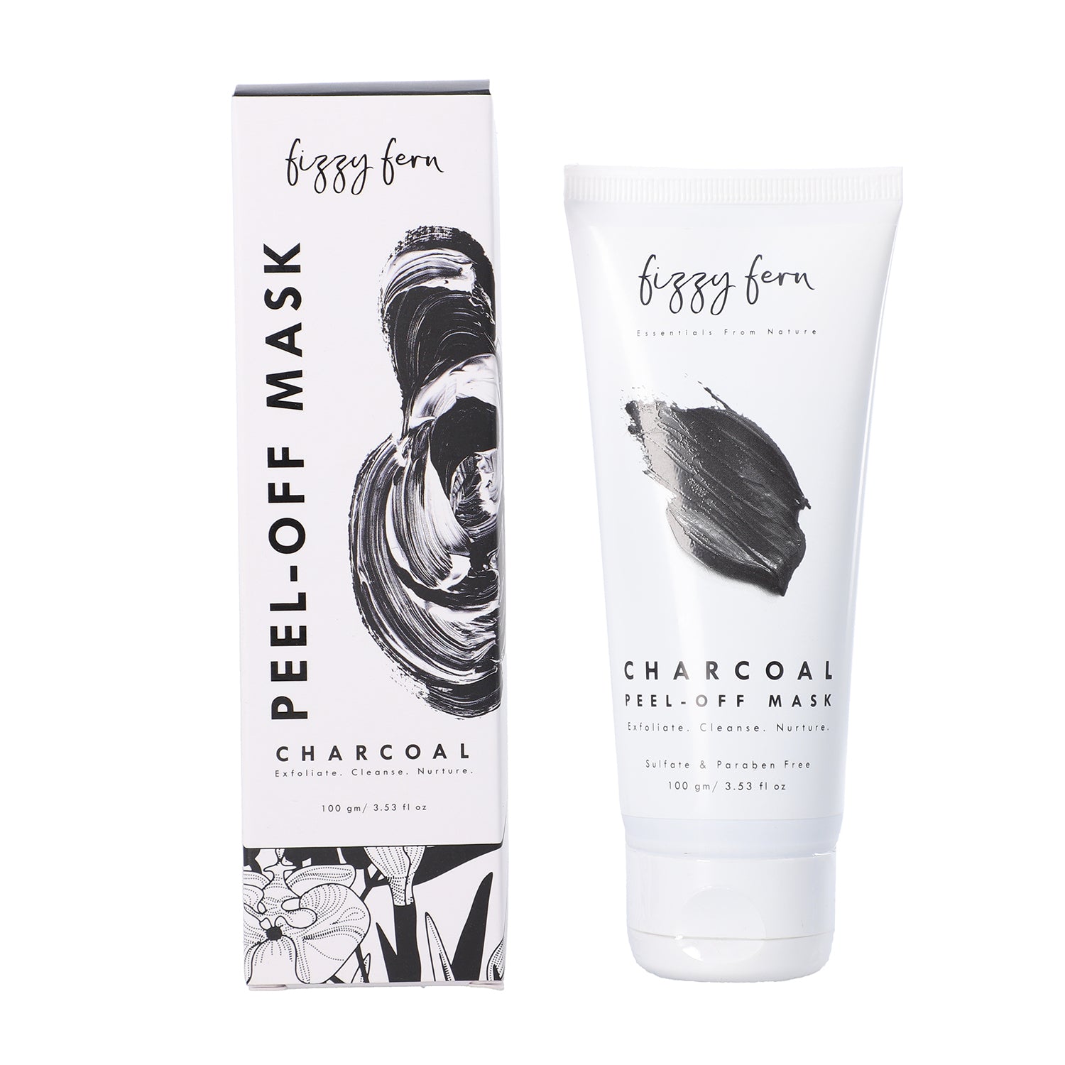 FIZZY FERN - Holzkohle Peel-off Maske mit Kurkuma, 100g