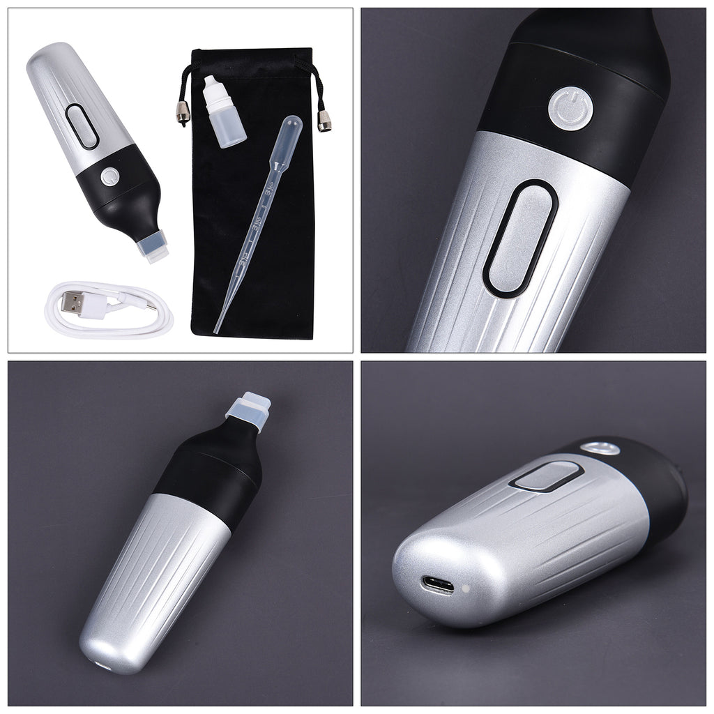 HOMESMART - Ultraschall Reinigungsstift, Zubehör inkl. und 2000mAh Batterie, 15x4,7 cm, Silber