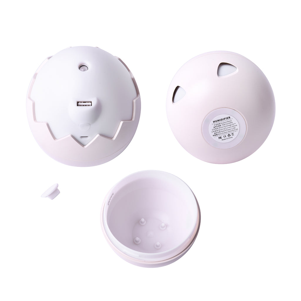 Eierschale Design Luftbefeuchter mit Nachtlicht und dual Spray Modus, Elfenbein