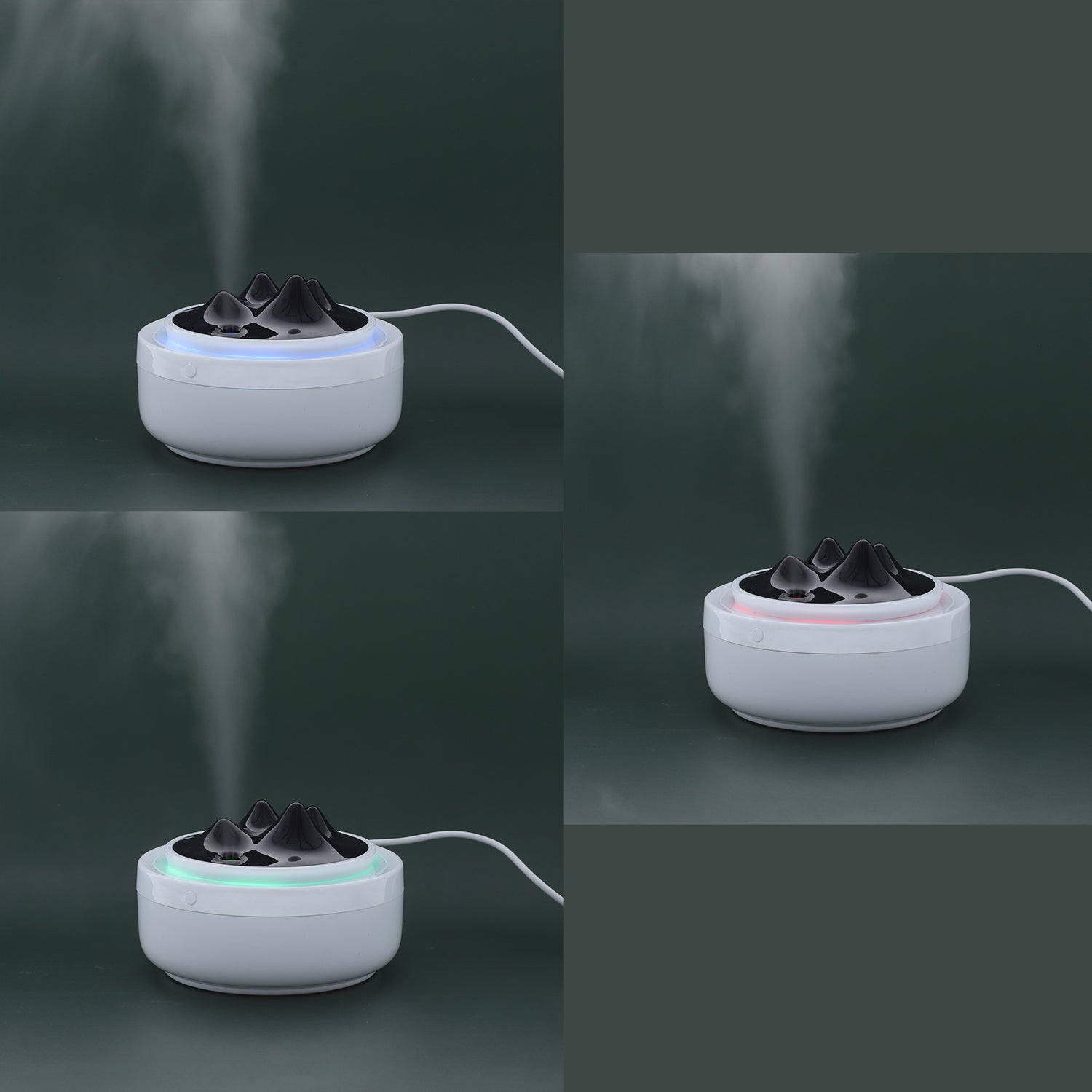 Luftbefeuchter im Landschafts-Design mit atmosphärischem Nachtlicht