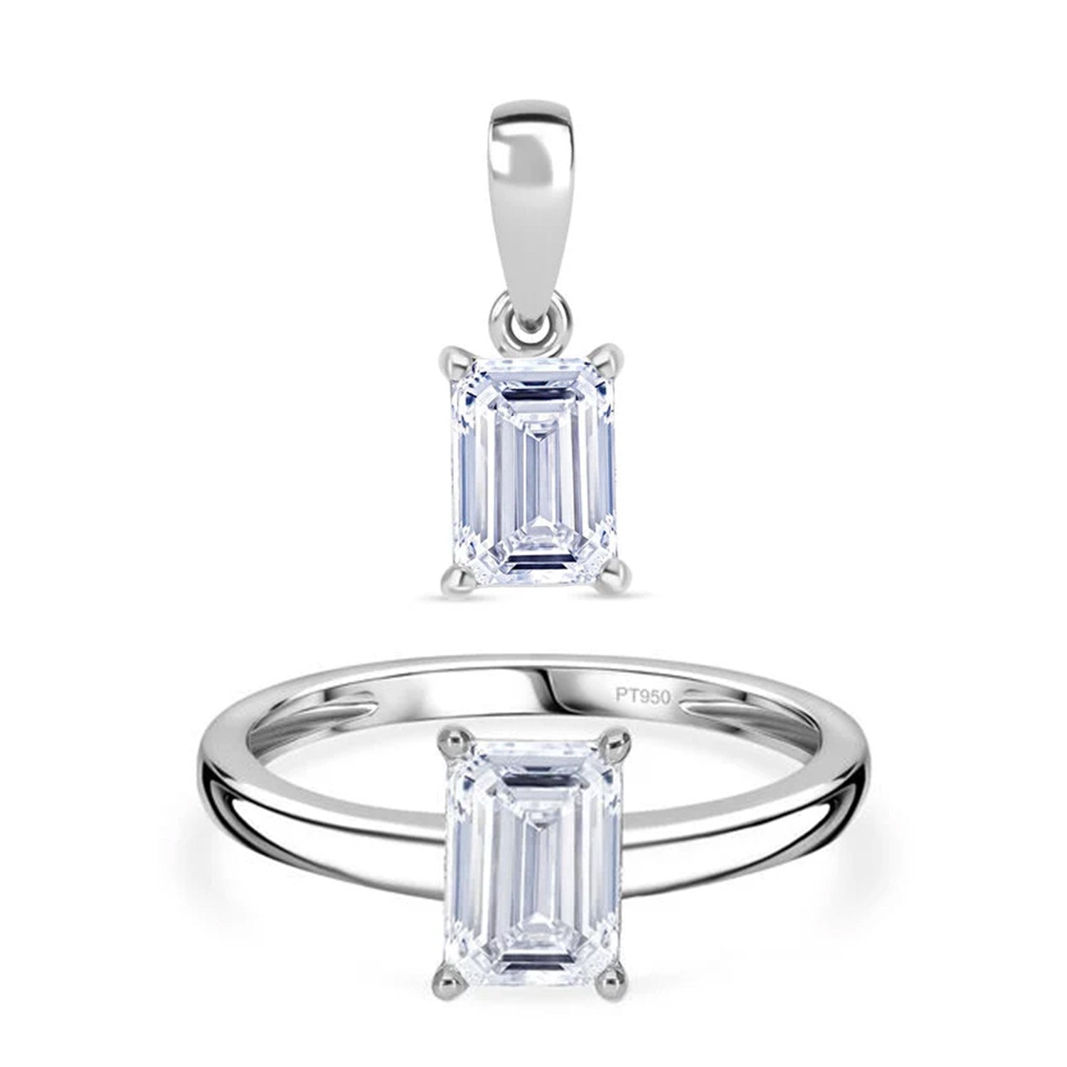 Luxuriant Diamond Premium Set: IGI zertifizierter VS Labor-Diamant-Ring & Anhänger in 950 Platin