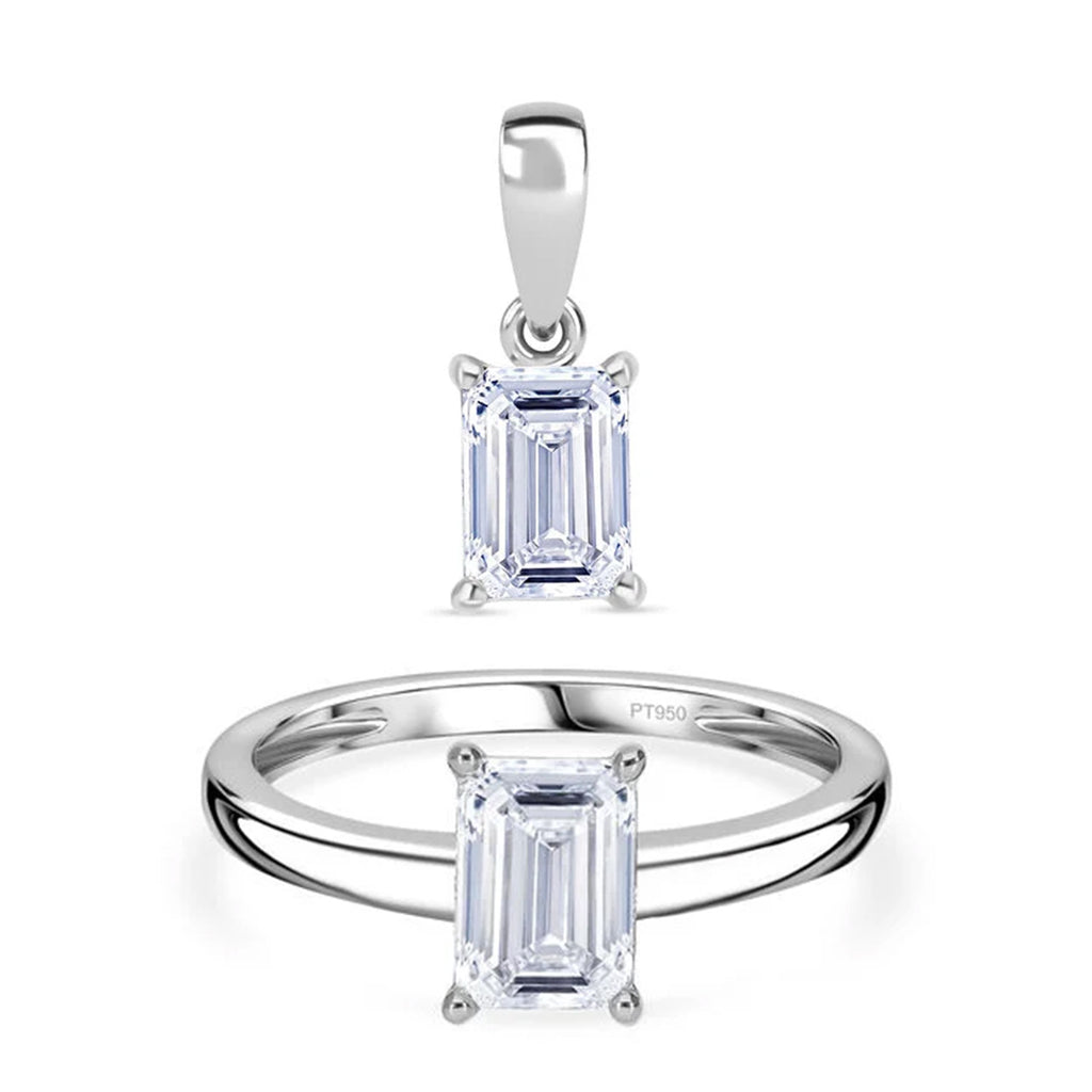 Luxuriant Diamond Premium Set: IGI zertifizierter VS Labor-Diamant-Ring & Anhänger in 950 Platin
