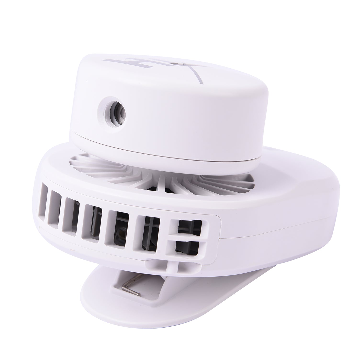Tragbarer und wiederaufladbarer mini Ventilator mit Nebelspray, Größe 12x7,8x6,8 cm, Weiß