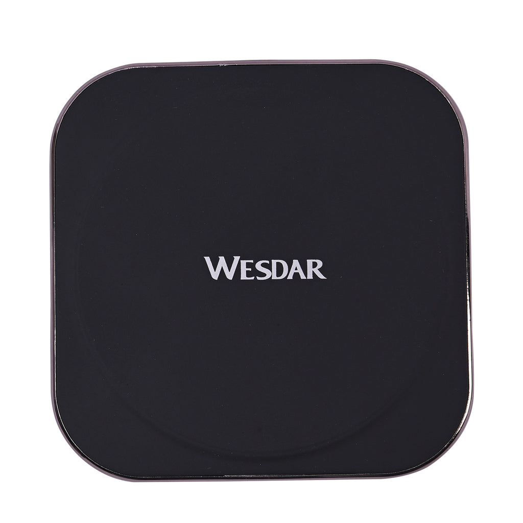 WESDAR superschlankes kabelloses Schnellladegerät, Größe 10x10x1 cm, Schwarz