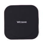 WESDAR superschlankes kabelloses Schnellladegerät, Größe 10x10x1 cm, Schwarz