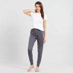 Elastische, eng anliegende Damenhose, Größe L, Grau