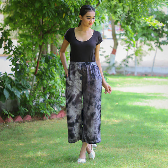 Palazzo Stil Comfort Hose, Größe XXL, Lila