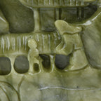 Handgefertigte Edelsteinfigur aus Serpentin, Größe 19x19,5x20,5 cm, Grün