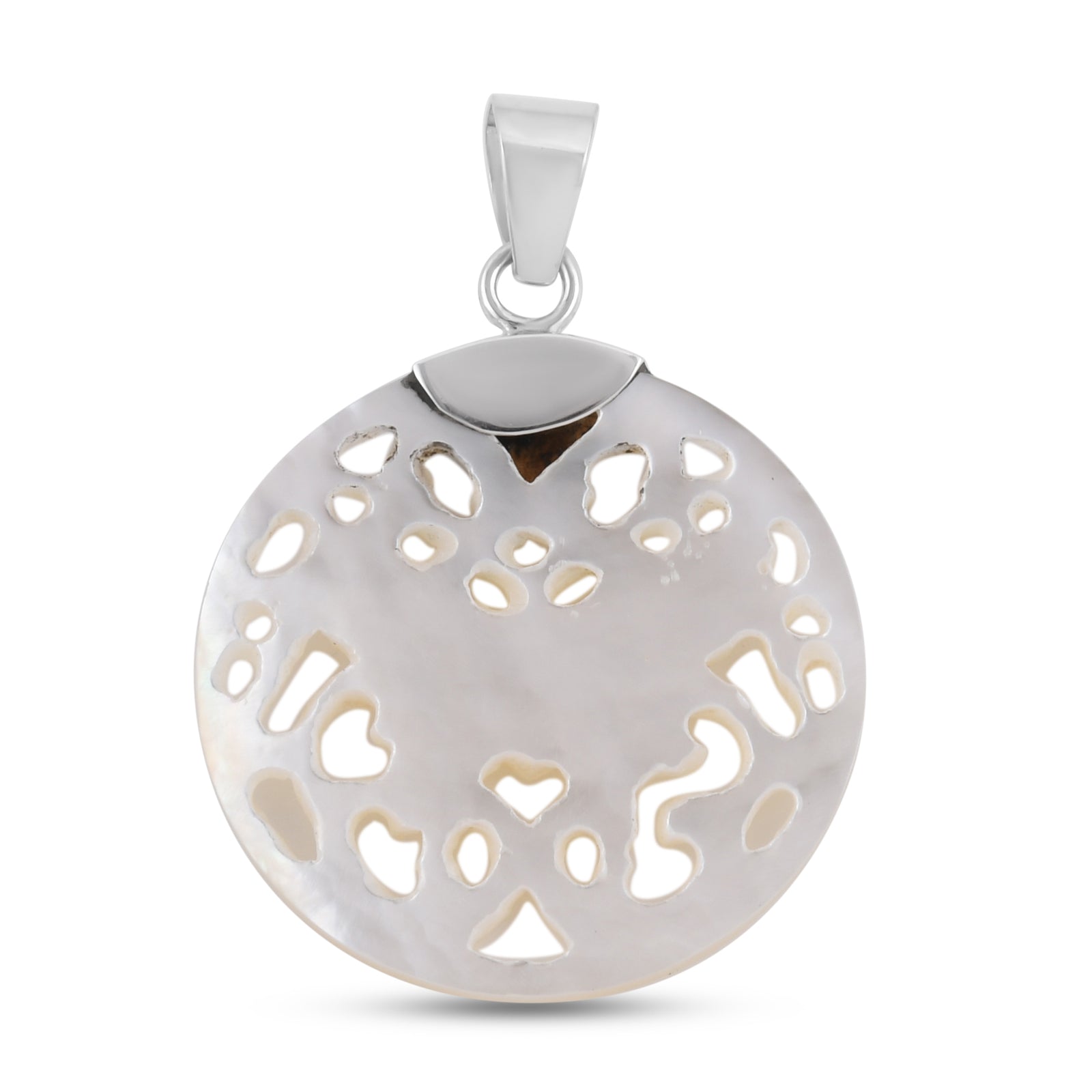Royal Bali Kollektion - weißer Muschelkernperlen-Anhänger, 925 Silber