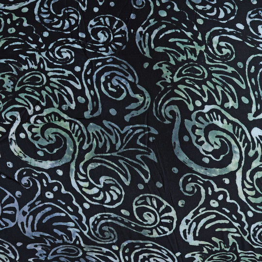 Bedruckter Sarong aus Viskose, Blau und Weiß