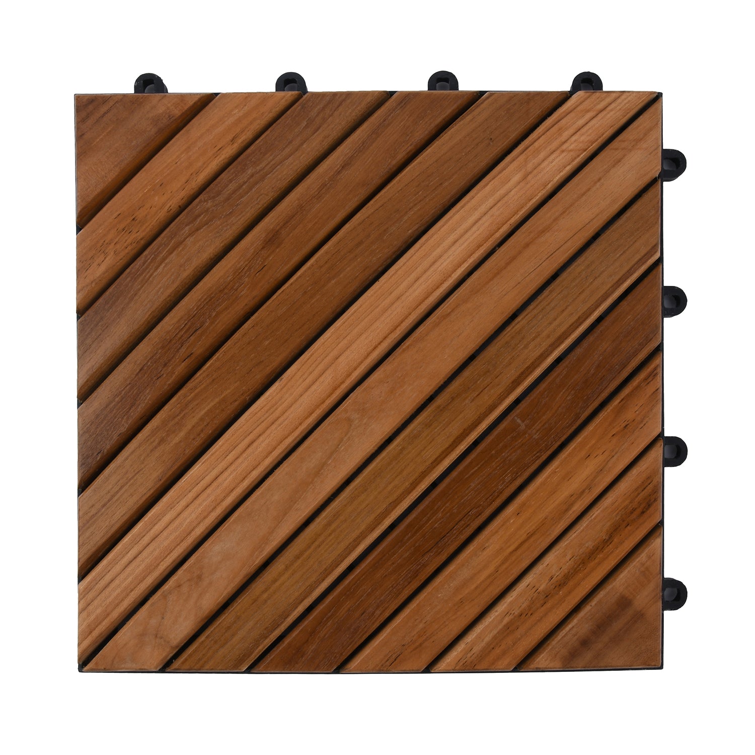 10er-Set Fliesen aus Teakholz, Größe 30x30 cm, Braun